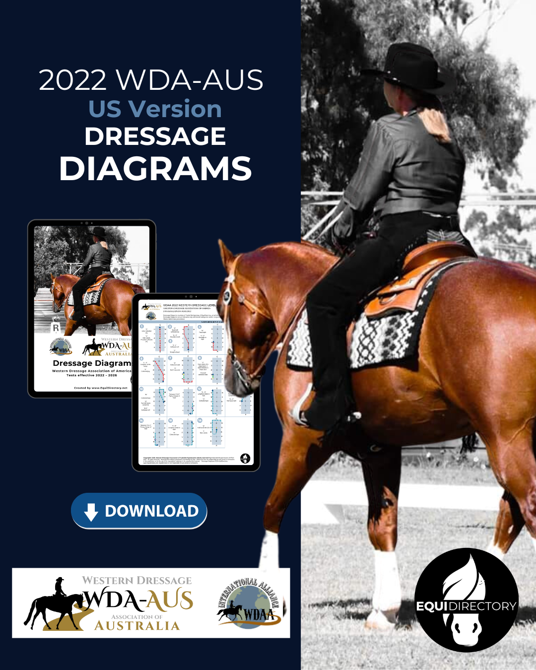 2022 WDA - AUS - US Version Dressage Test Diagram - Western Dressage